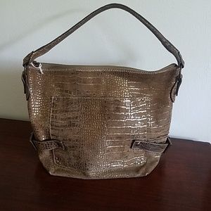 Regina Textured Leather w/Metallic Gold EUC